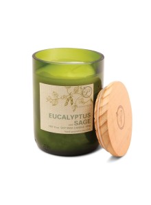 Соева свещ Падивакс в зелено рециклирано стъкло - Евкалипт и градински чай